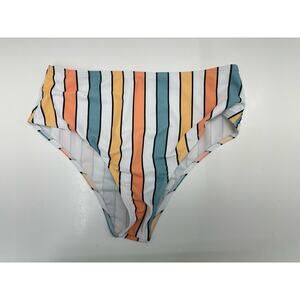 Unbranded Womens Swimsuit Bikini Bottoms Size Unknown Striped High Waisted